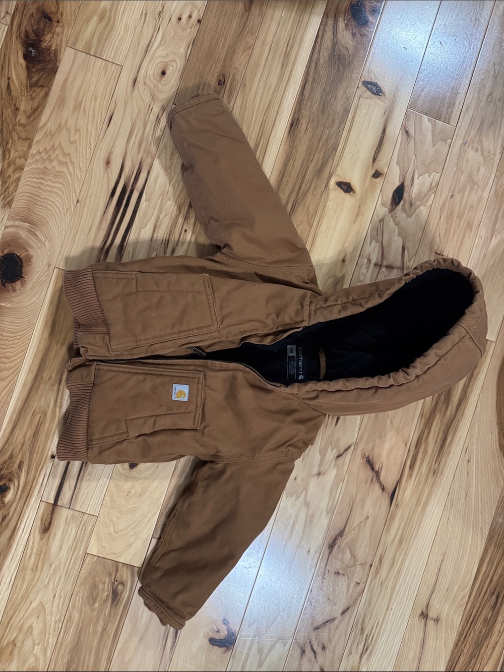Carhartt Tan Kids Hooded Work Jacket